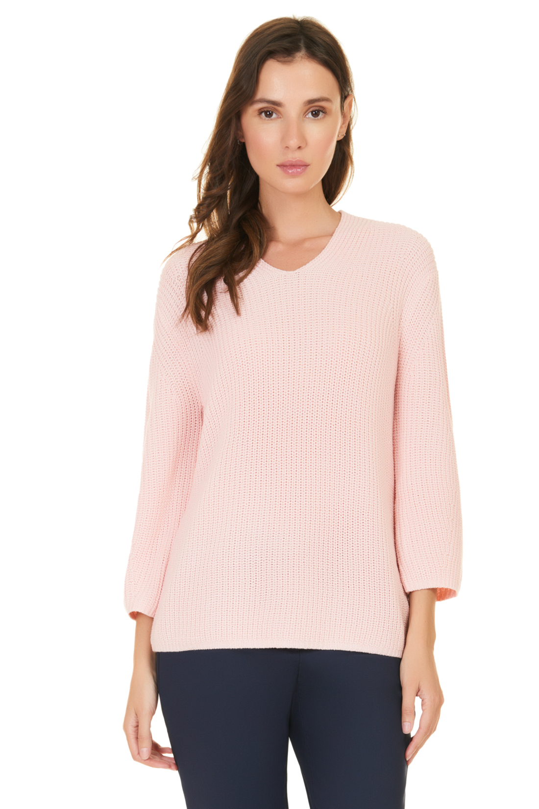 Пуловер оригинального кроя (арт. baon B137504), размер XXL, цвет розовый Пуловер оригинального кроя (арт. baon B137504) - фото 1