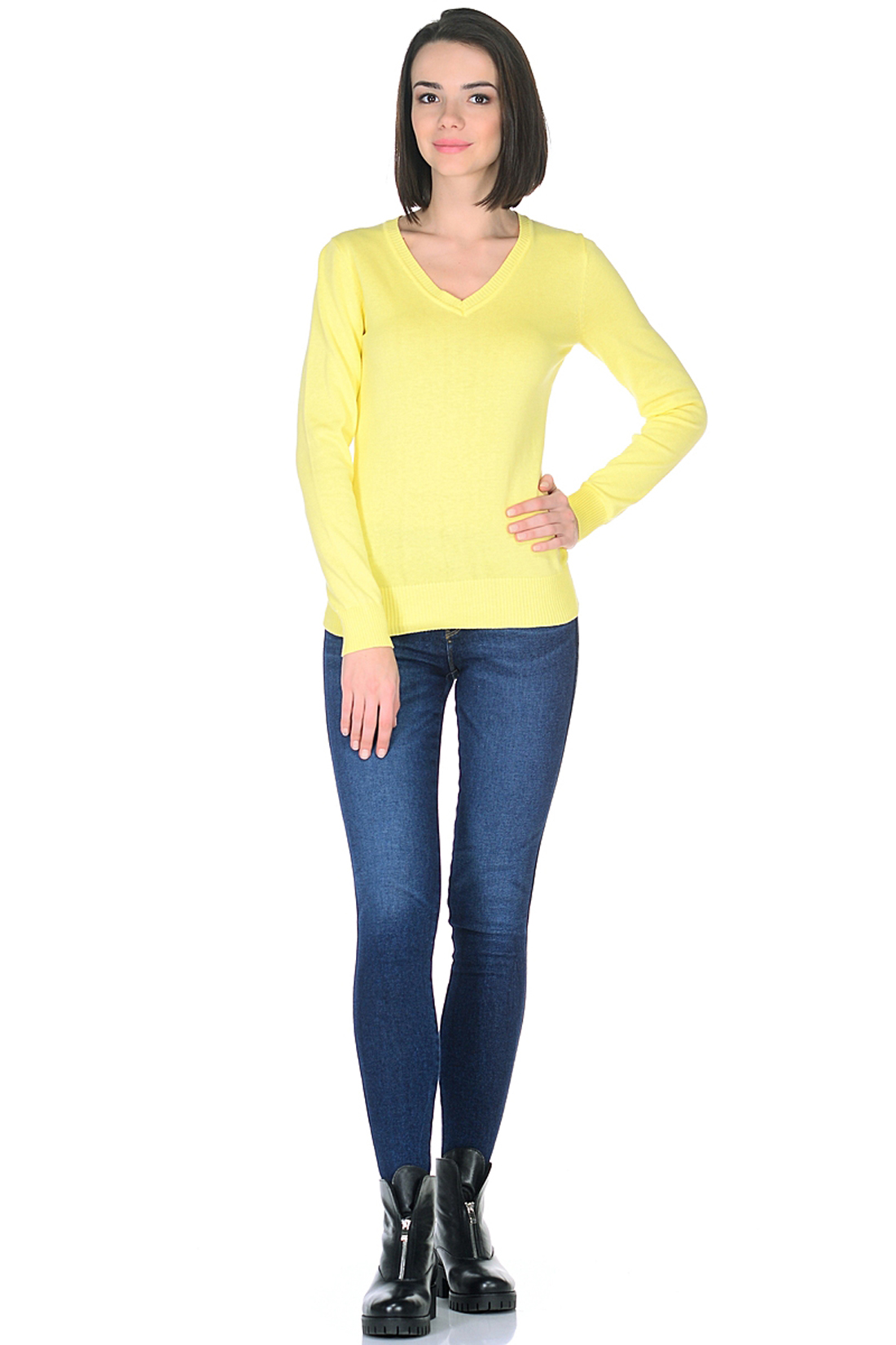 Базовый пуловер (арт. baon B138201), размер XL, цвет желтый Базовый пуловер (арт. baon B138201) - фото 3