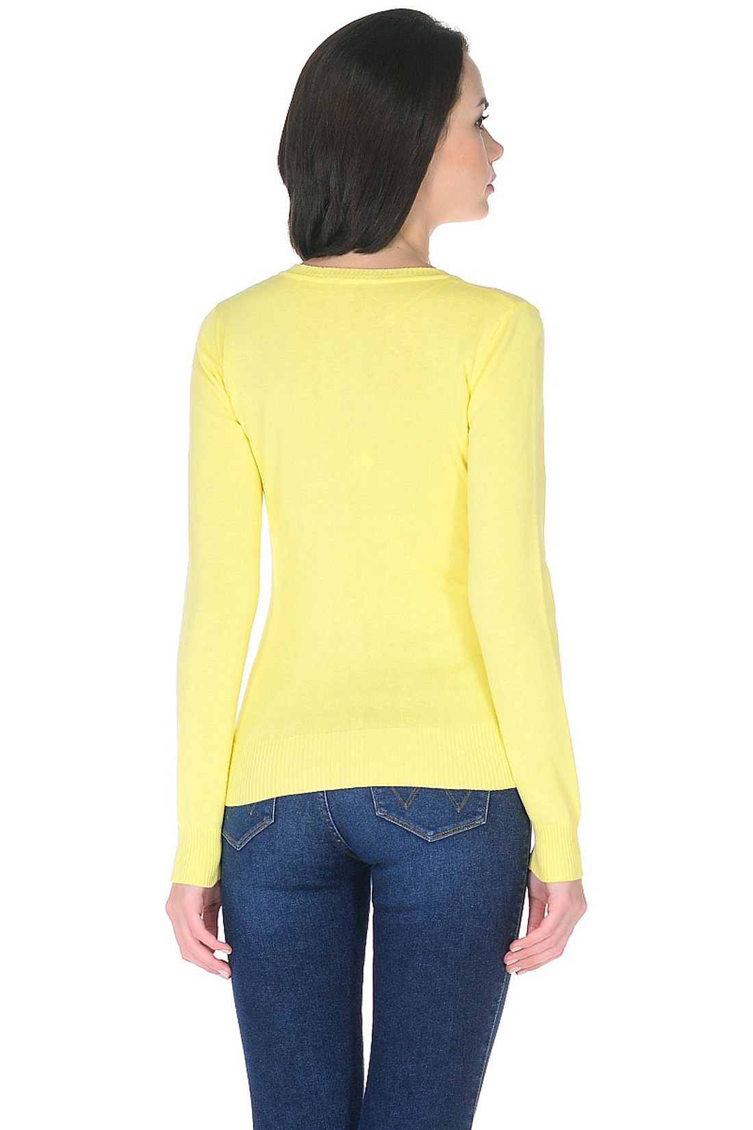 Базовый пуловер (арт. baon B138201), размер XL, цвет желтый Базовый пуловер (арт. baon B138201) - фото 2
