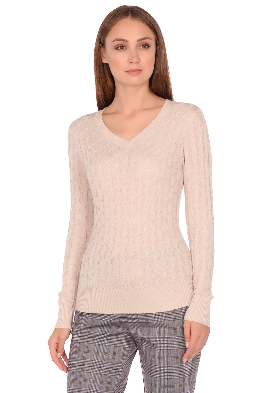 Базовый пуловер с узором и ангорой (арт. baon B138703), размер XXL, цвет серый Базовый пуловер с узором и ангорой (арт. baon B138703) - фото 1
