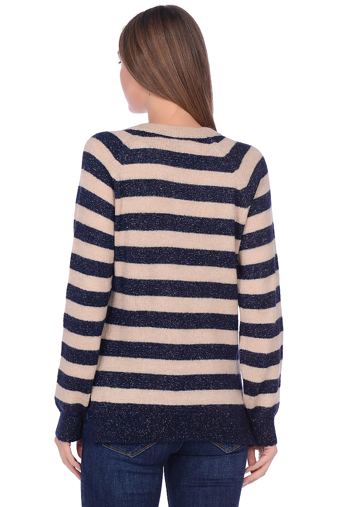 Пуловер с широкими полосами (арт. baon B139516), размер XXL, цвет синий Пуловер с широкими полосами (арт. baon B139516) - фото 2