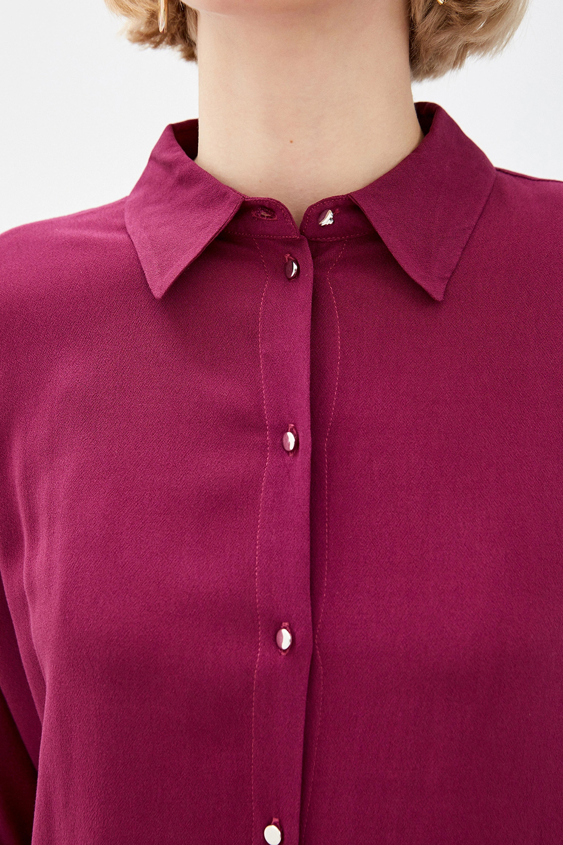 Рубашка в стиле оверсайз (арт. baon B170012), размер XXL, цвет красный Рубашка в стиле оверсайз (арт. baon B170012) - фото 3