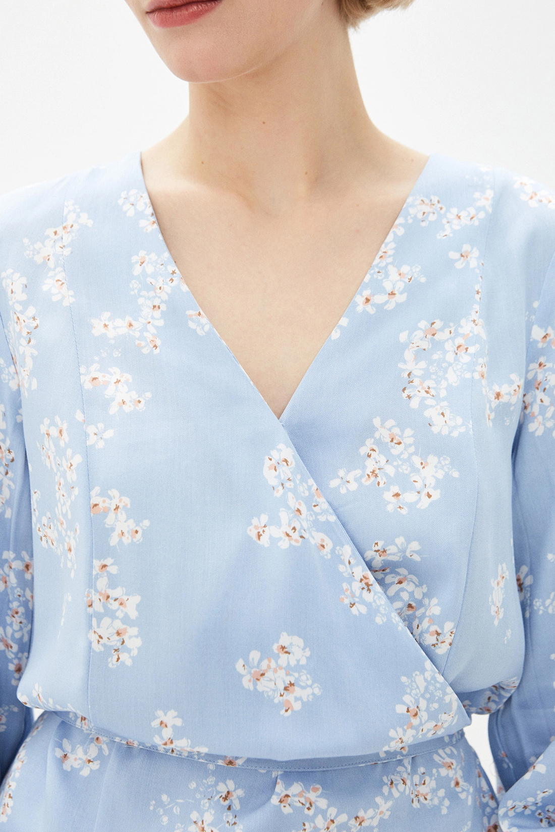 Блузка с цветочным принтом (арт. baon B170013), размер XS Блузка с цветочным принтом (арт. baon B170013) - фото 3