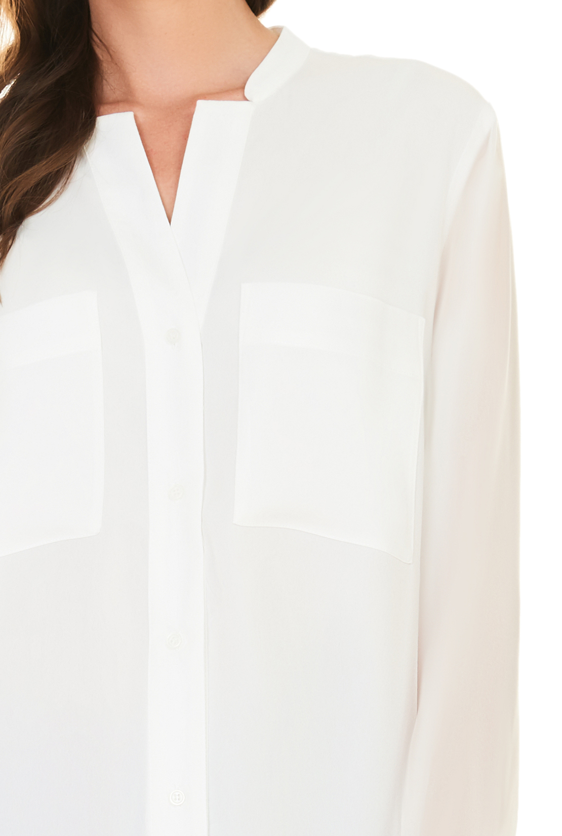 Блузка с накладными карманами (арт. baon B177544), размер M, цвет белый Блузка с накладными карманами (арт. baon B177544) - фото 4
