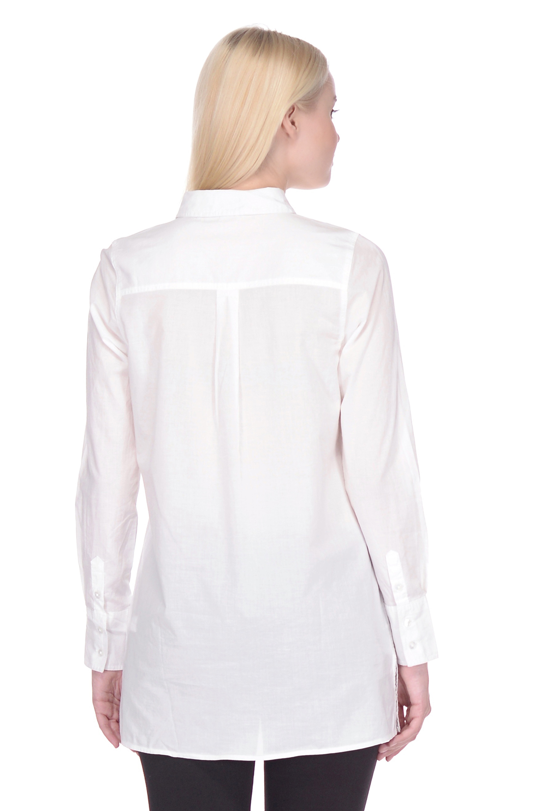 Удлинённая рубашка из хлопка (арт. baon B178055), размер XS, цвет белый Удлинённая рубашка из хлопка (арт. baon B178055) - фото 2