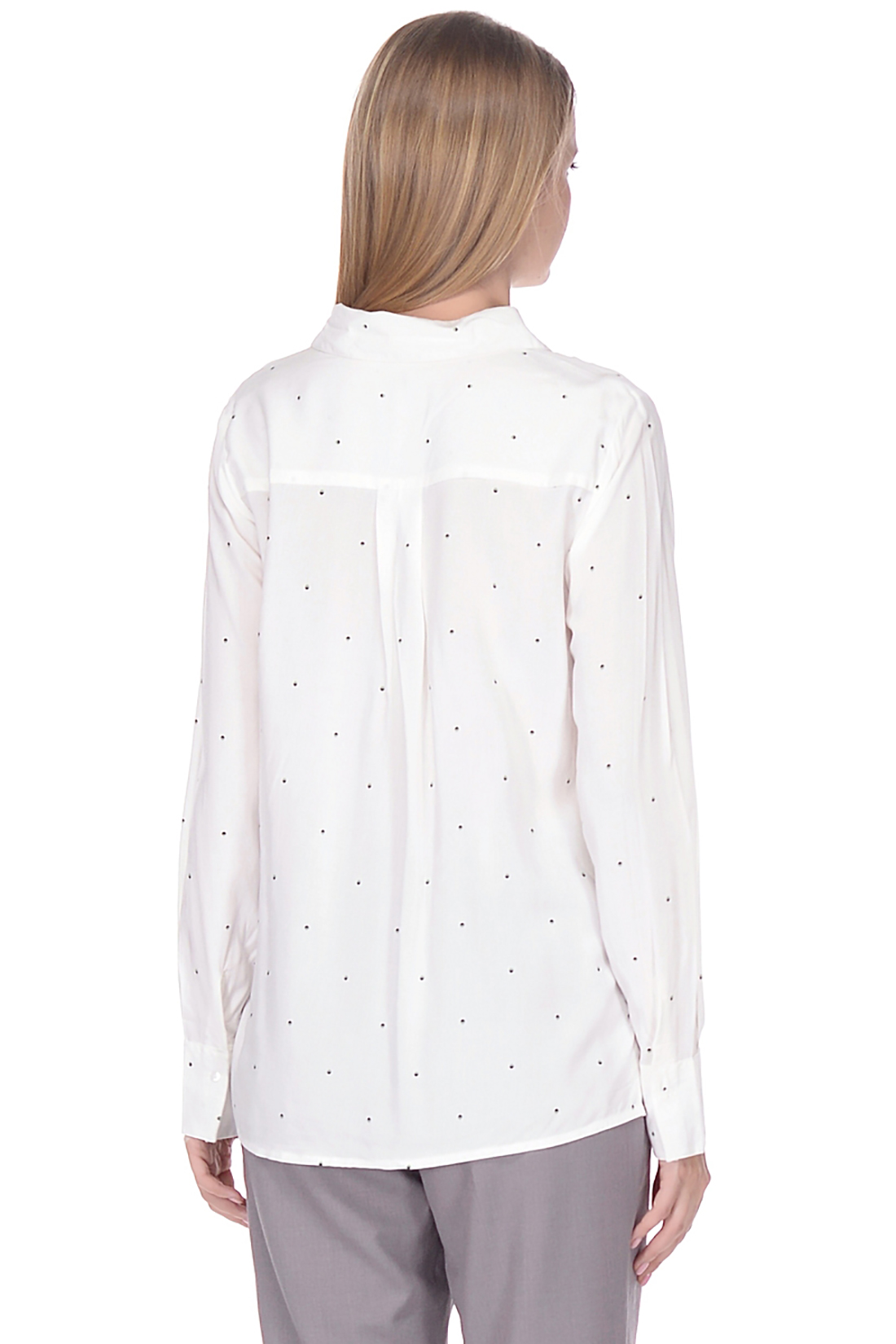 Блузка в мелкий горох (арт. baon B178056), размер XS, цвет white printed#белый Блузка в мелкий горох (арт. baon B178056) - фото 2