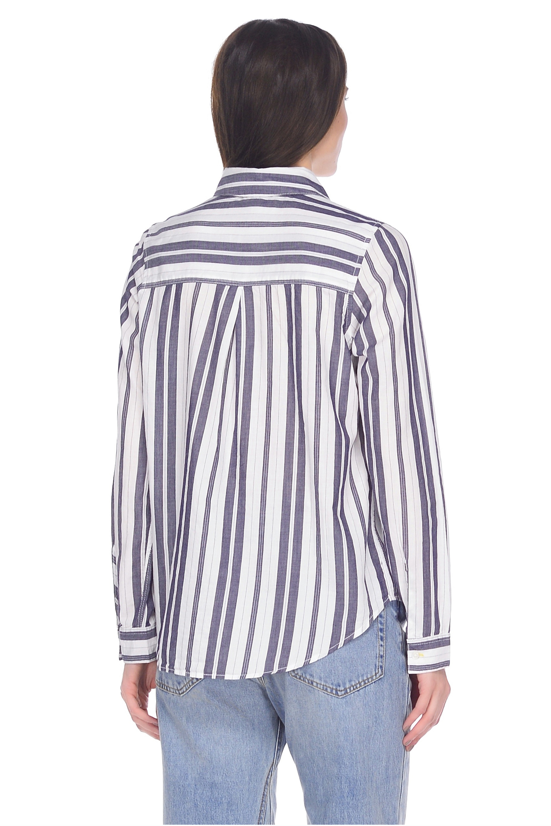 Рубашка в широкую полоску (арт. baon B178060), размер L, цвет белый Рубашка в широкую полоску (арт. baon B178060) - фото 2
