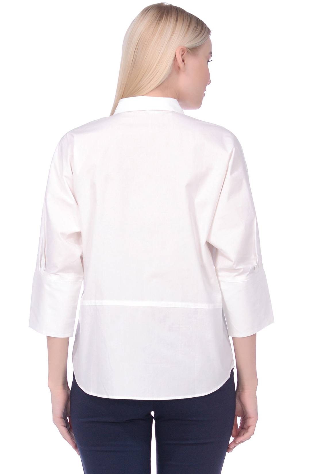 Блузка свободного кроя (арт. baon B179012), размер XXL, цвет белый Блузка свободного кроя (арт. baon B179012) - фото 3