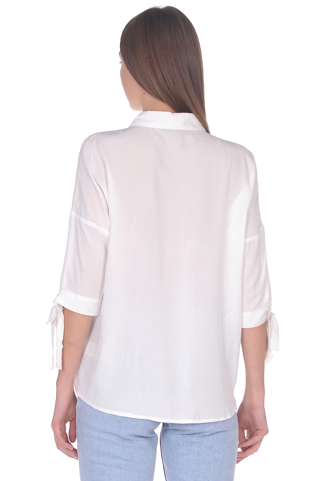 Блузка с завязками на рукавах (арт. baon B179039), размер S, цвет белый Блузка с завязками на рукавах (арт. baon B179039) - фото 2