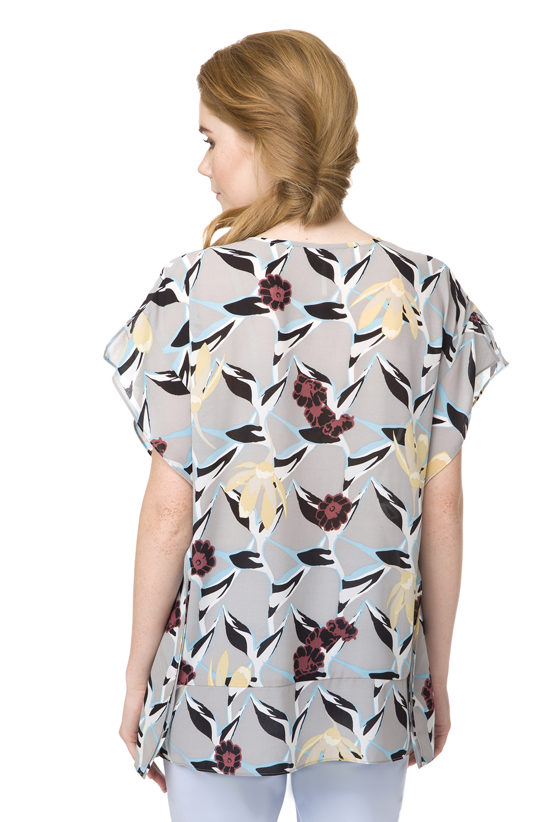 Блузка свободного кроя с цветочным узором (арт. baon B197002), размер XS Блузка свободного кроя с цветочным узором (арт. baon B197002) - фото 2