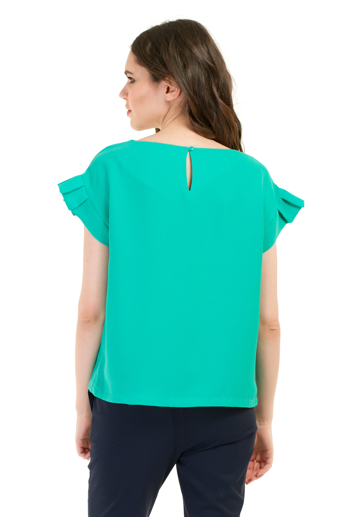 Блузка с рукавами-гофре (арт. baon B197018), размер XXL, цвет зеленый Блузка с рукавами-гофре (арт. baon B197018) - фото 2