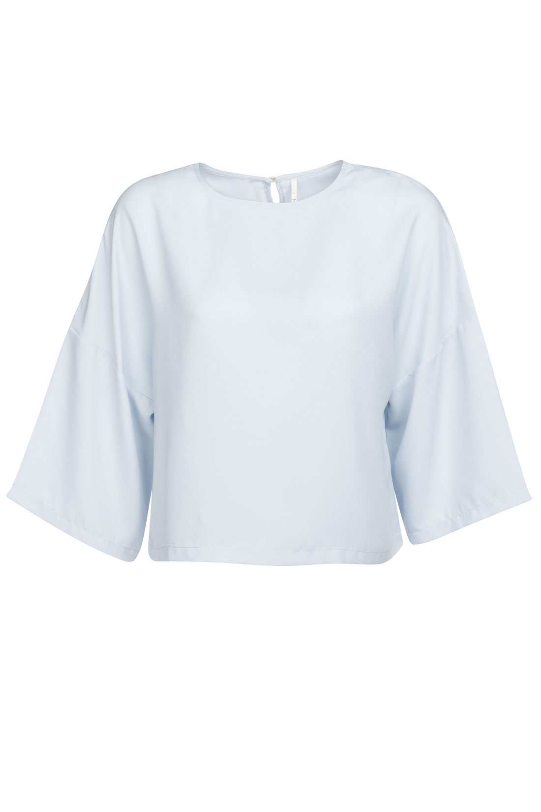 Блузка свободного кроя (арт. baon B197030), размер XXL, цвет голубой Блузка свободного кроя (арт. baon B197030) - фото 4