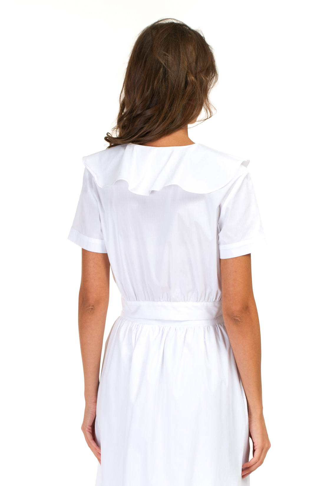 Укороченная блузка с воланом (арт. baon B197042), размер XL, цвет белый Укороченная блузка с воланом (арт. baon B197042) - фото 2