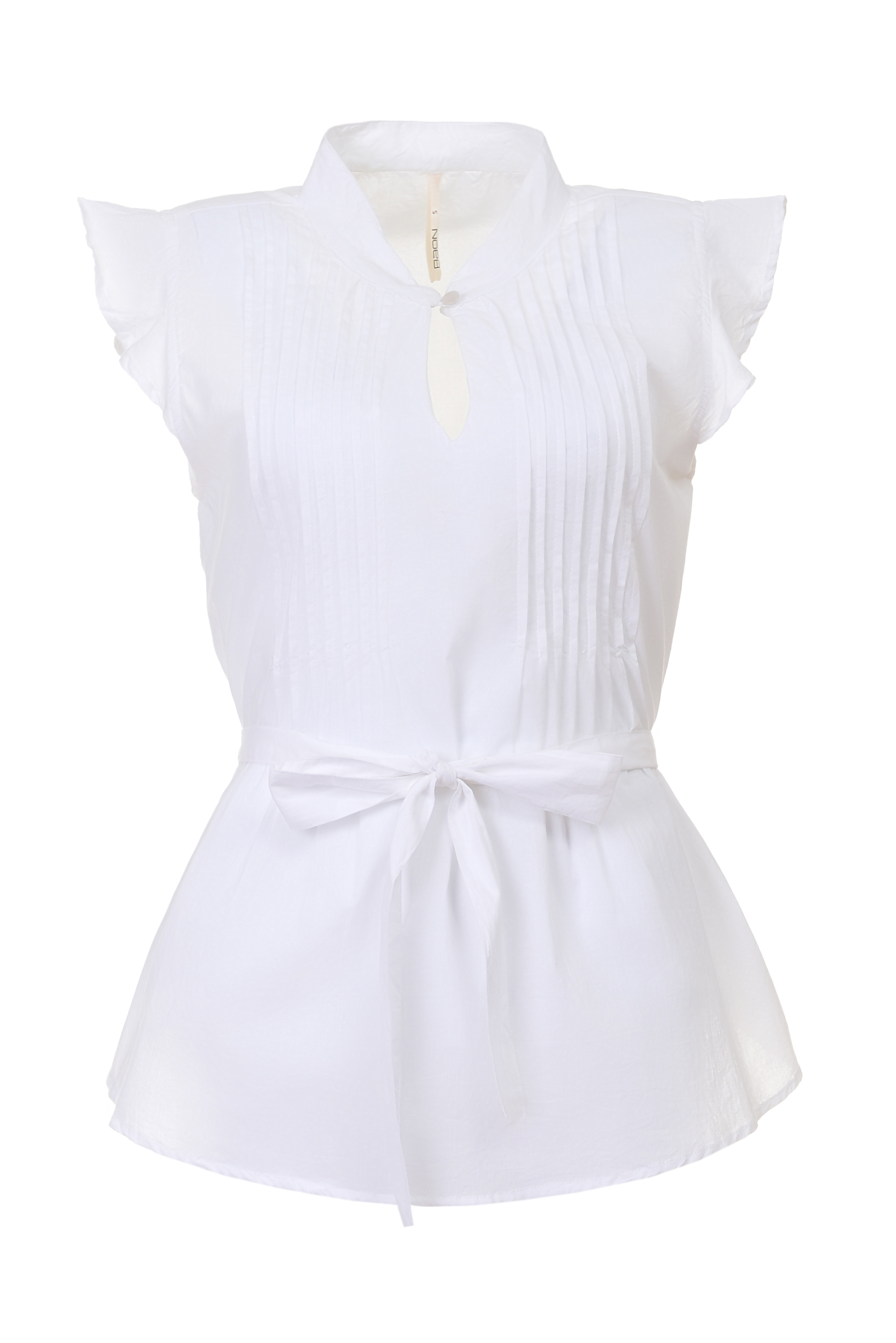 Блузка с поясом (арт. baon B197062), размер XXL, цвет белый Блузка с поясом (арт. baon B197062) - фото 3