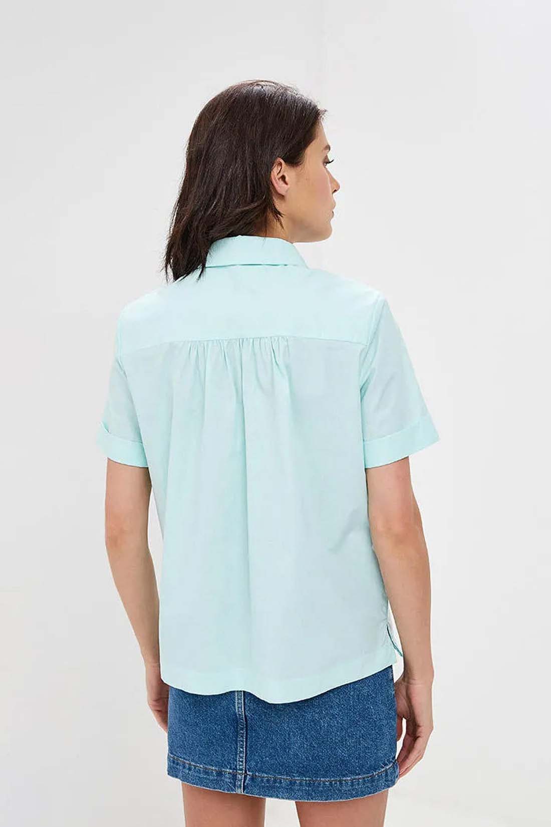 Рубашка с россыпью камней (арт. baon B199029), размер M, цвет голубой Рубашка с россыпью камней (арт. baon B199029) - фото 2