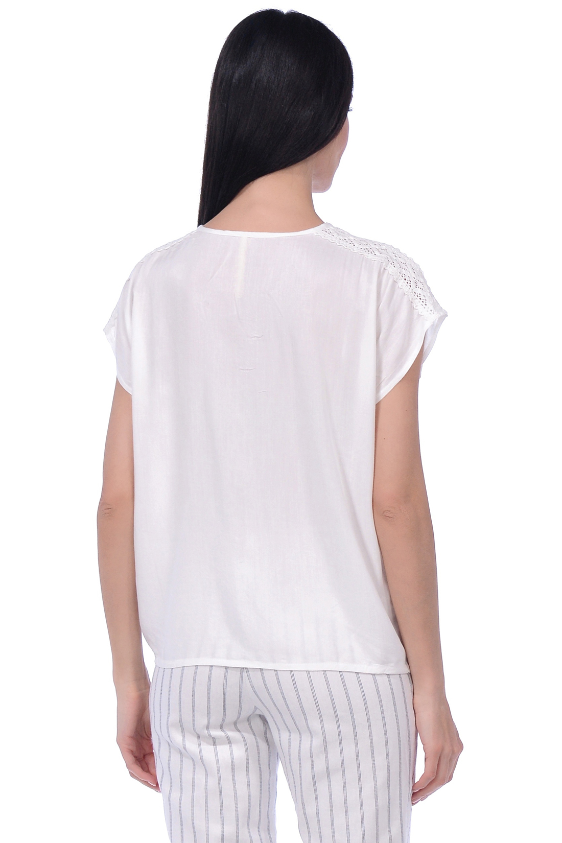 Белая блузка из вискозы (арт. baon B199058), размер S, цвет белый Белая блузка из вискозы (арт. baon B199058) - фото 2