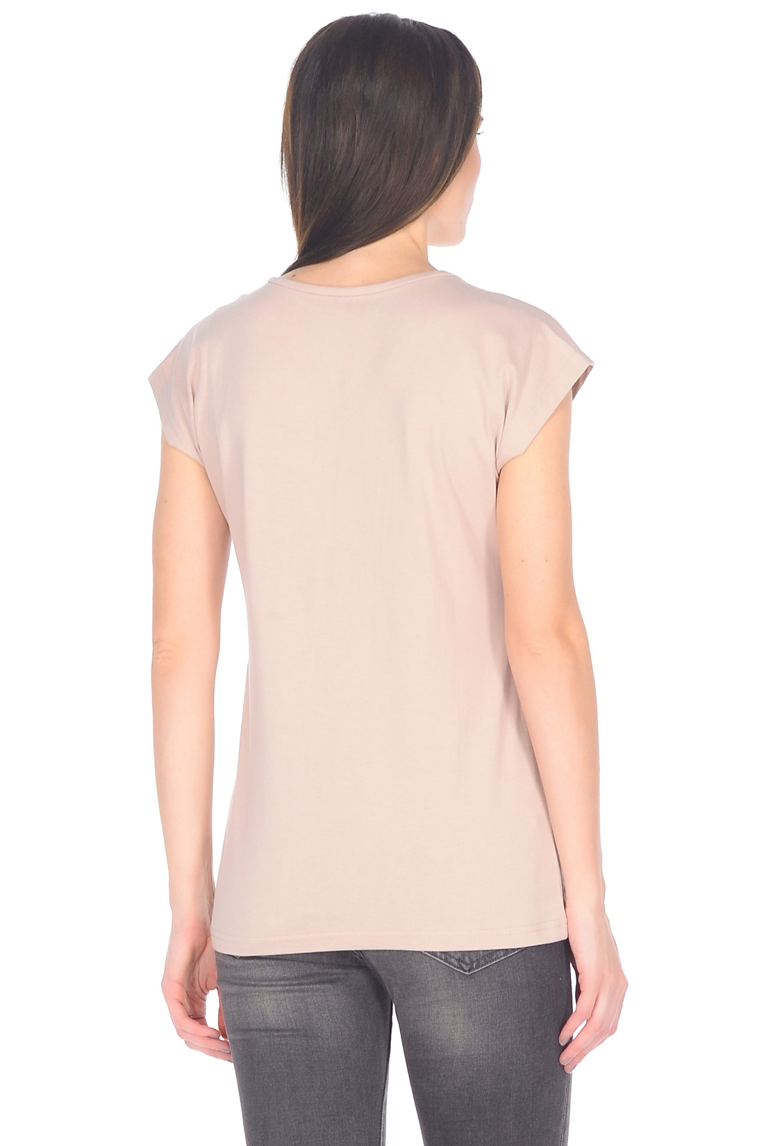 Бежевая футболка с принтом (арт. baon B238085), размер XXL, цвет бежевый Бежевая футболка с принтом (арт. baon B238085) - фото 2