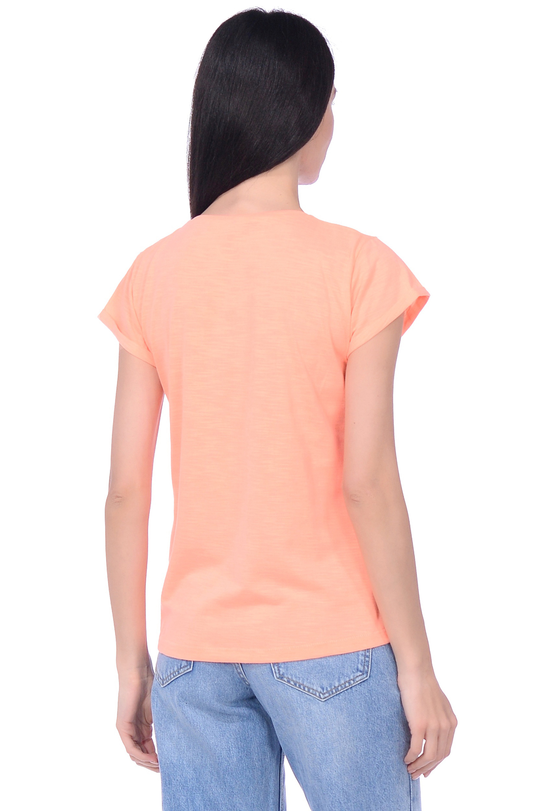 Оранжевая футболка с надписью (арт. baon B239085), размер S, цвет оранжевый Оранжевая футболка с надписью (арт. baon B239085) - фото 2