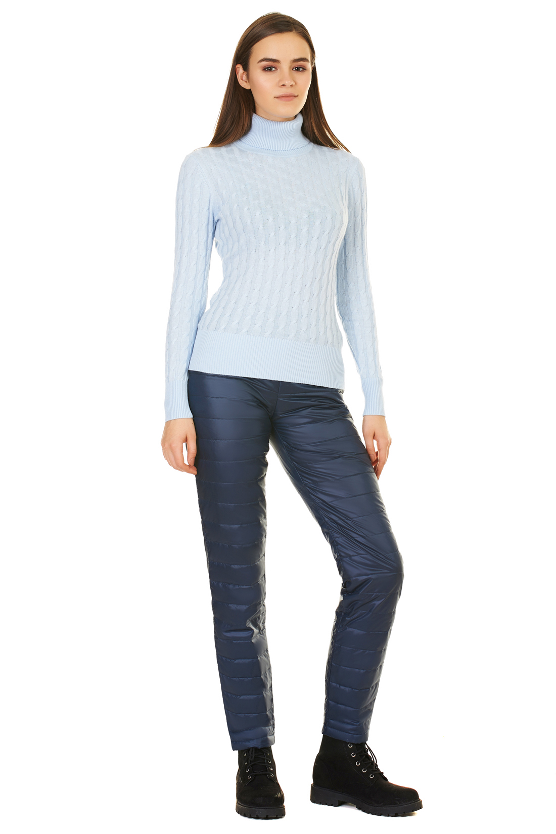 Утеплённые брюки без застёжки (арт. baon B297503), размер XL, цвет синий Утеплённые брюки без застёжки (арт. baon B297503) - фото 5