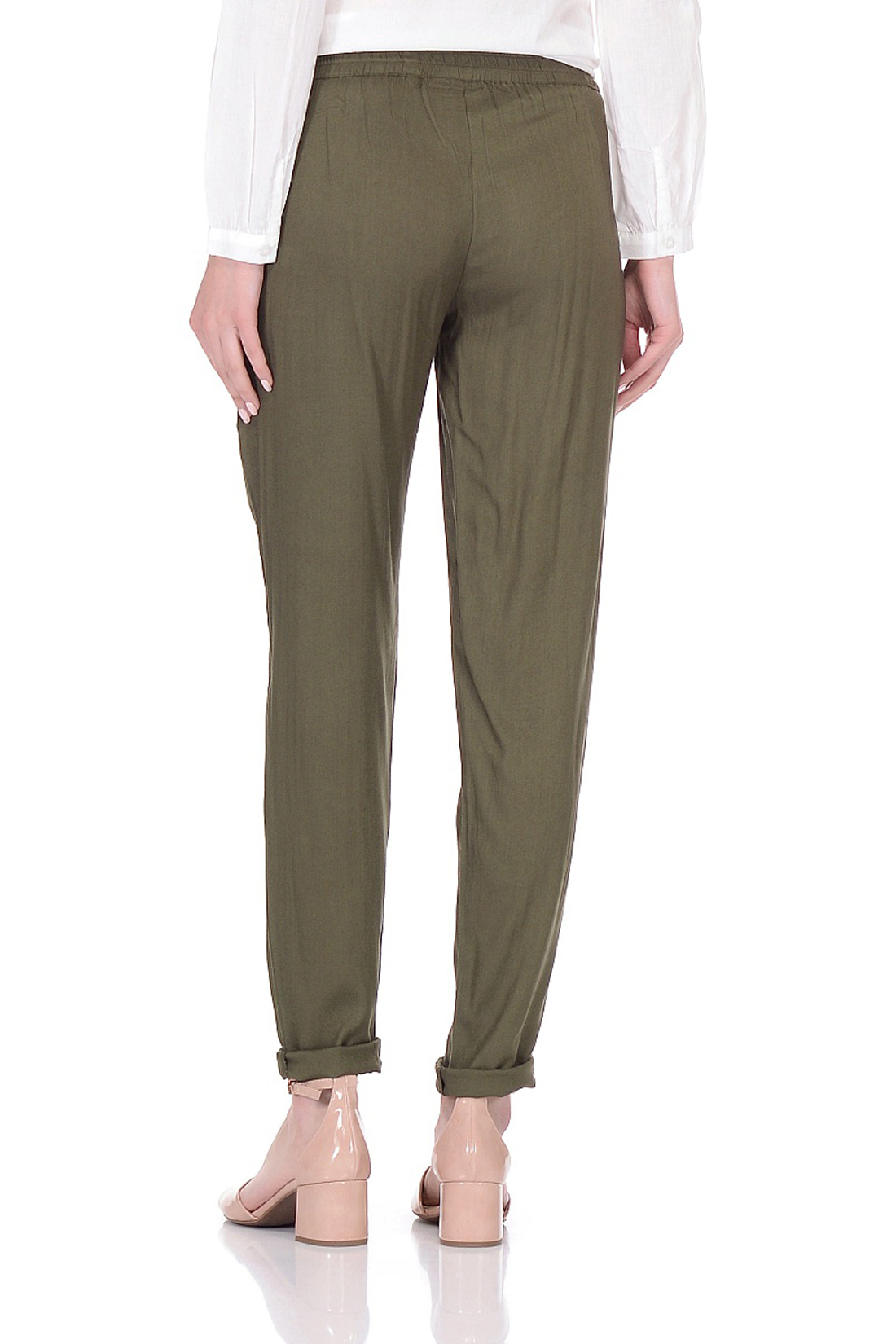 Зауженные брюки из вискозы (арт. baon B298047), размер XL, цвет зеленый Зауженные брюки из вискозы (арт. baon B298047) - фото 2