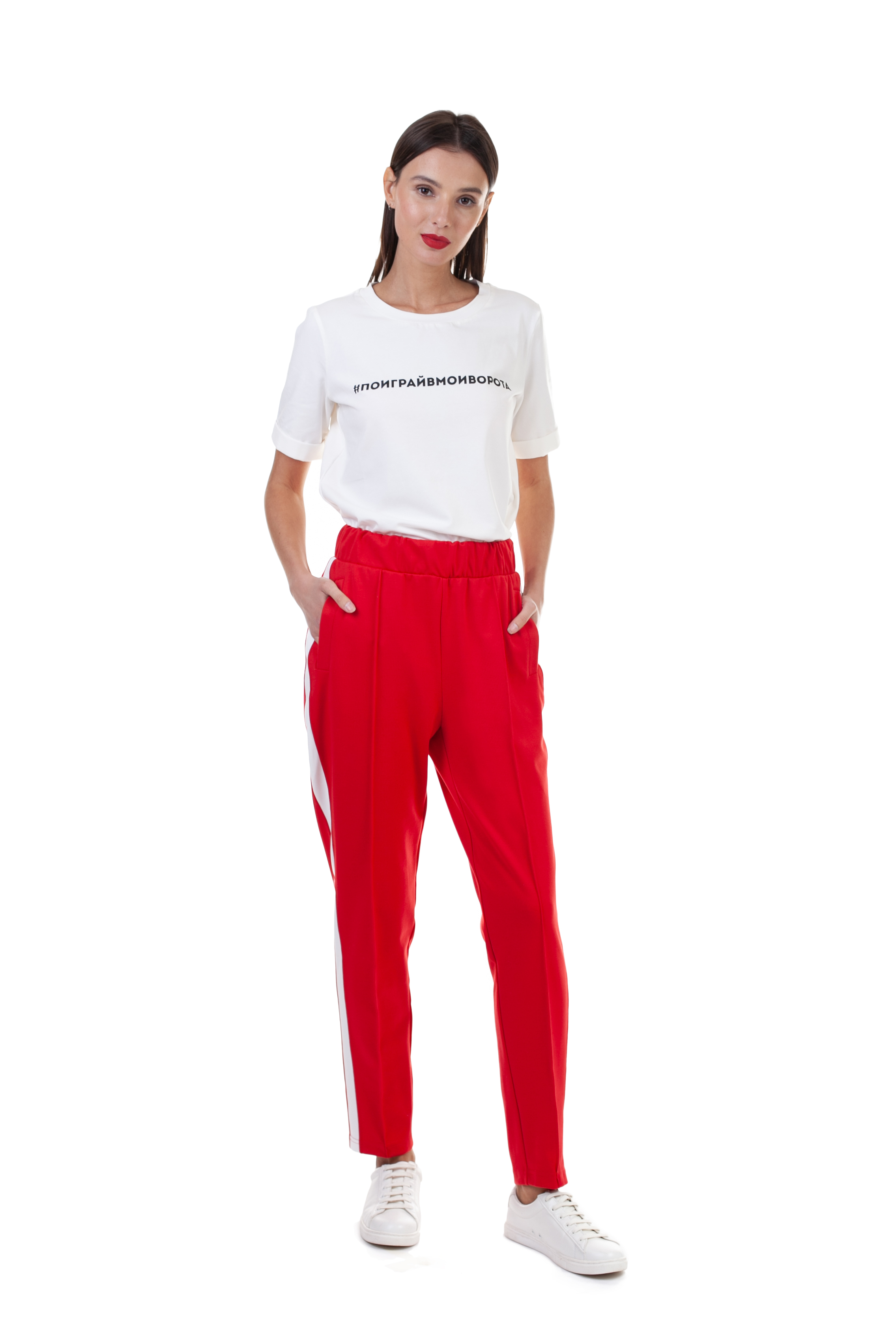 Трикотажные брюки (арт. baon B298051), размер M, цвет красный Трикотажные брюки (арт. baon B298051) - фото 4