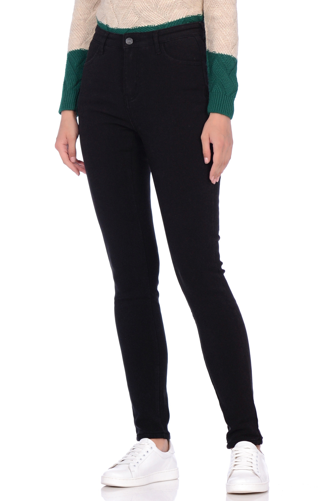 Утеплённые джинсы чёрного цвета (арт. baon B309503), размер 28 Утеплённые джинсы чёрного цвета (арт. baon B309503) - фото 1