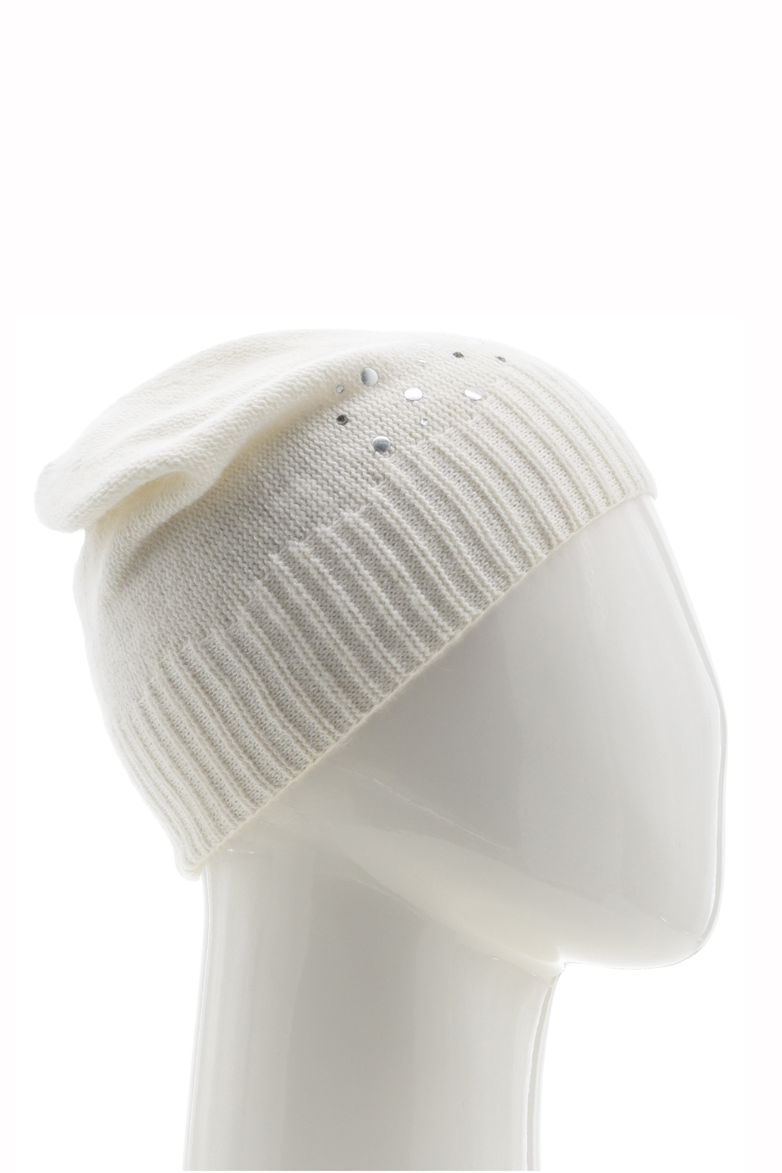Полушерстяная шапка со стразами (арт. baon B348576), размер Б/р 56, цвет белый Полушерстяная шапка со стразами (арт. baon B348576) - фото 3