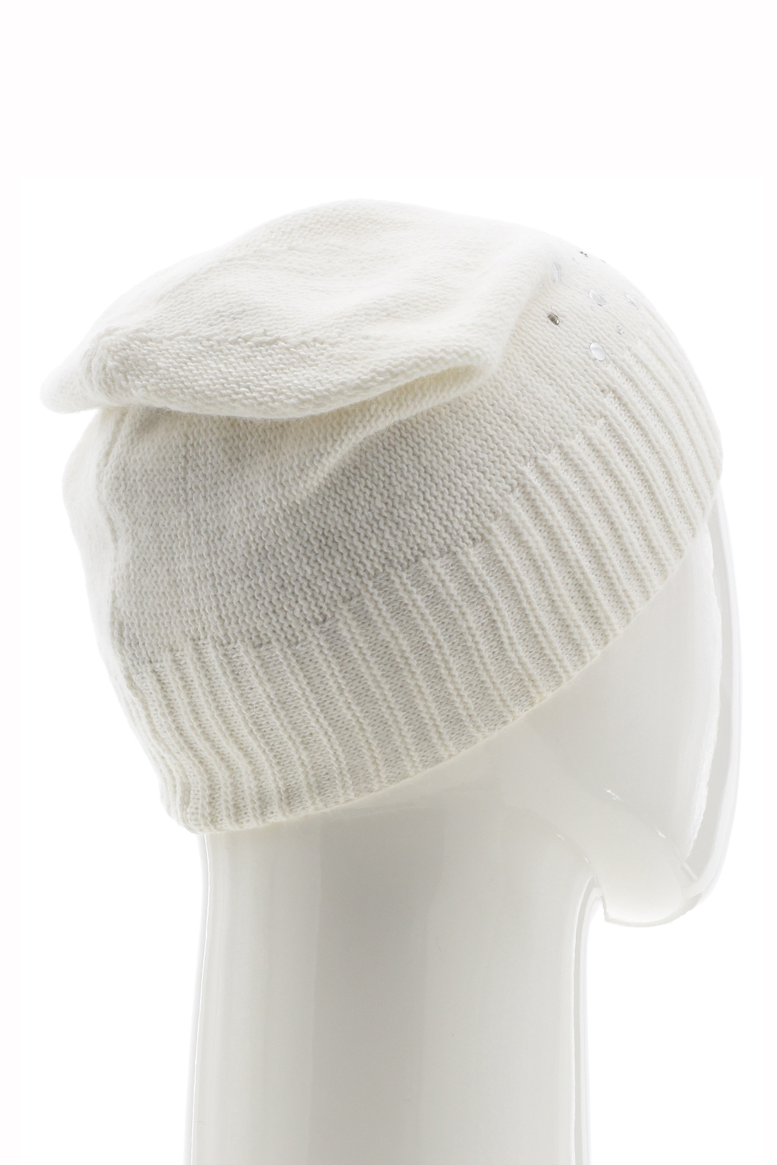 Полушерстяная шапка со стразами (арт. baon B348576), размер Б/р 56, цвет белый Полушерстяная шапка со стразами (арт. baon B348576) - фото 2