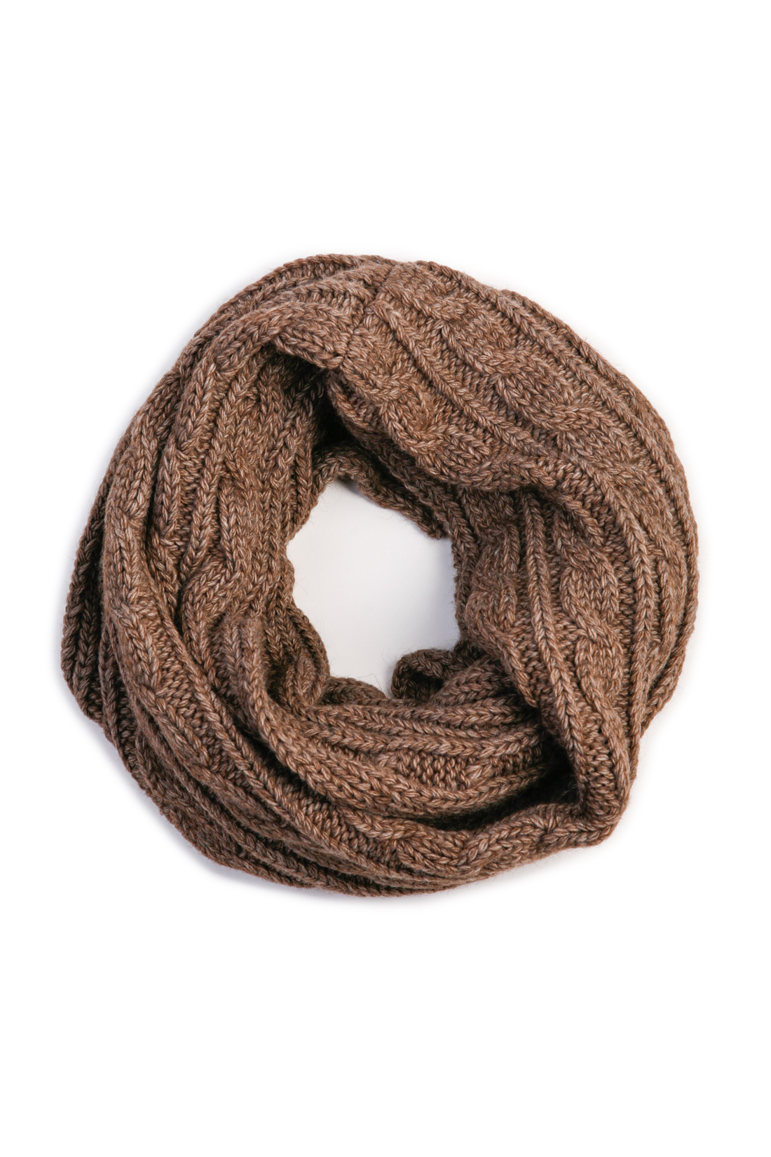 Коричневый шарф-снуд (арт. baon B358566), размер Без/раз, цвет flint#736460