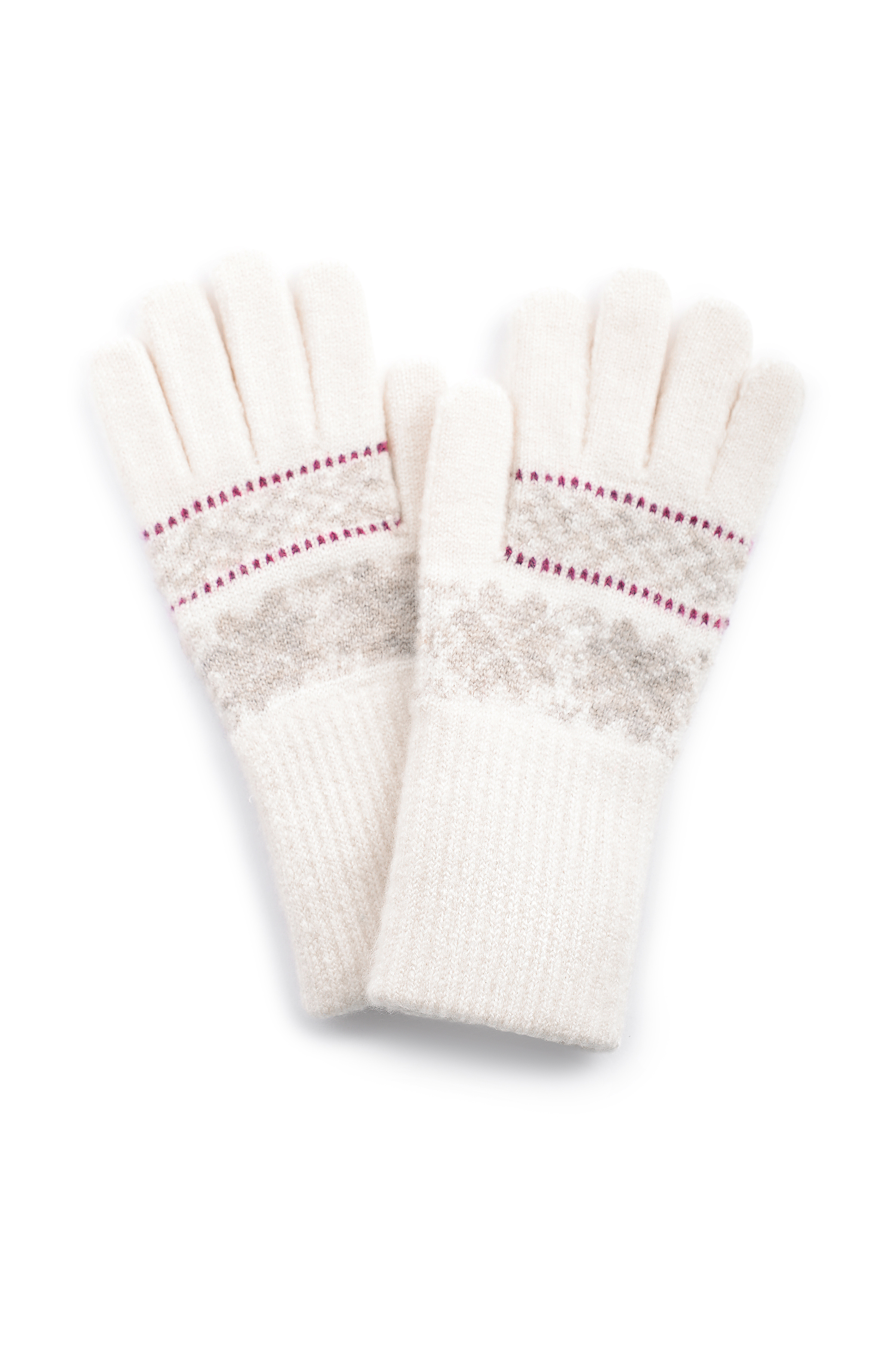 Перчатки со скандинавским узором (арт. baon B369504), размер Без/раз, цвет белый