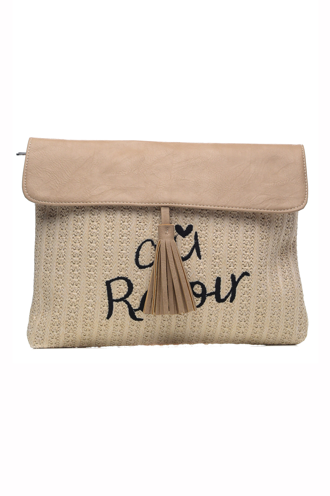 Клатч с вышивкой (арт. baon B379013), размер Без/раз, цвет бежевый Клатч с вышивкой (арт. baon B379013) - фото 1