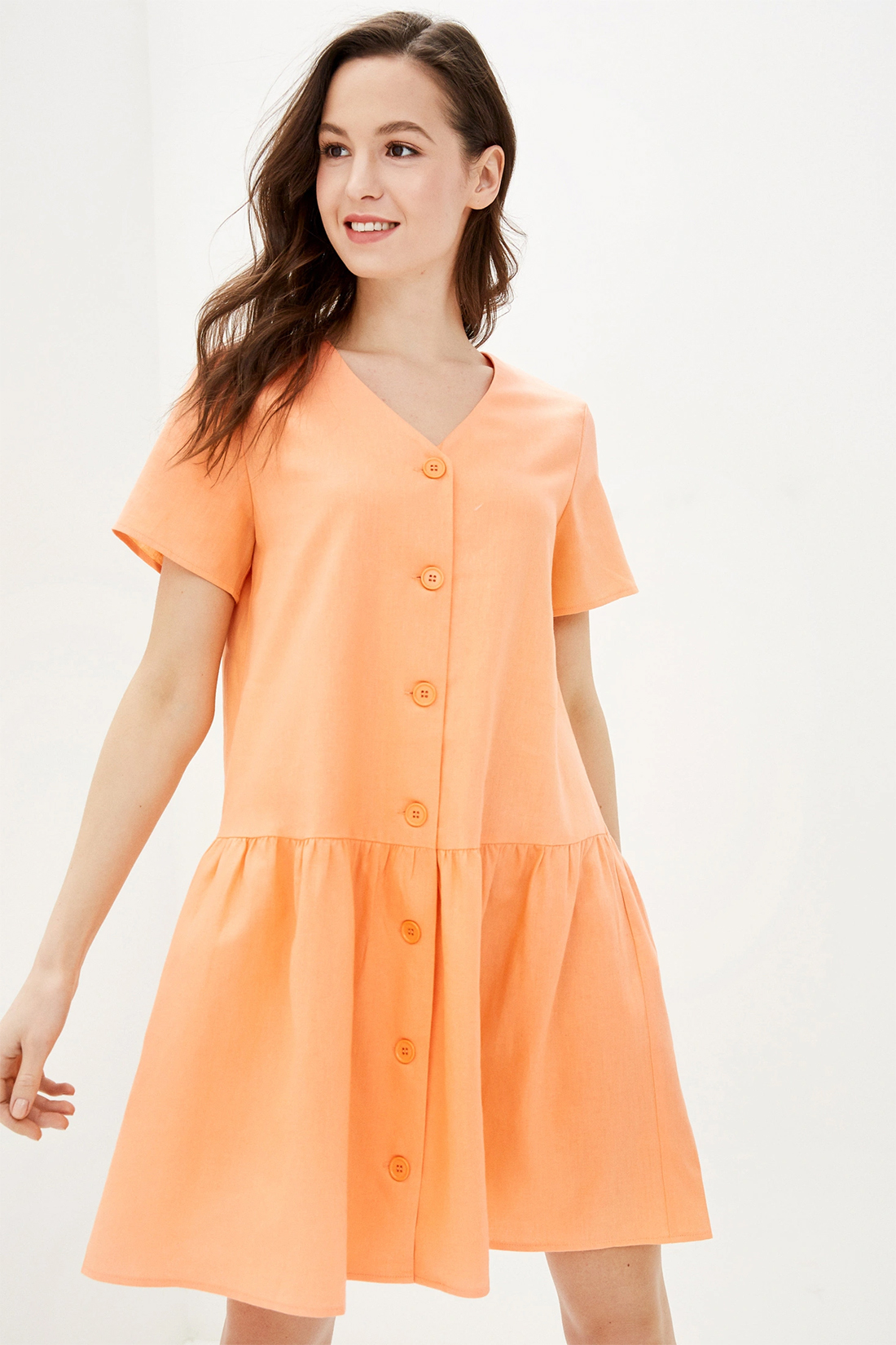 Платье (арт. baon B450054), размер XXL, цвет оранжевый Платье (арт. baon B450054) - фото 4