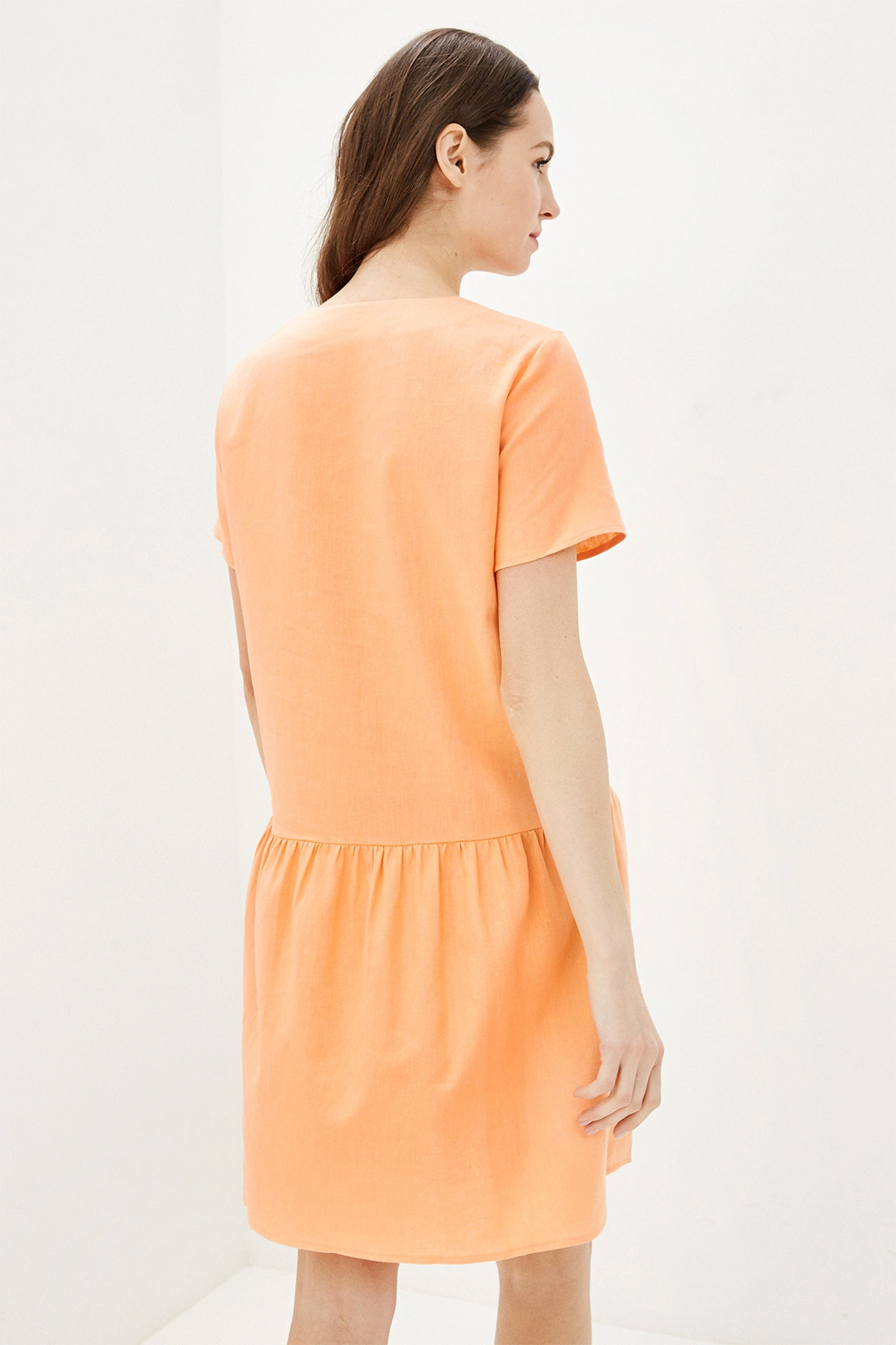 Платье (арт. baon B450054), размер XXL, цвет оранжевый Платье (арт. baon B450054) - фото 2