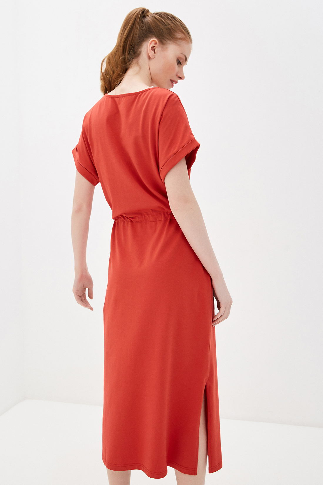 Трикотажное платье (арт. baon B450082), размер XS, цвет красный Трикотажное платье (арт. baon B450082) - фото 2
