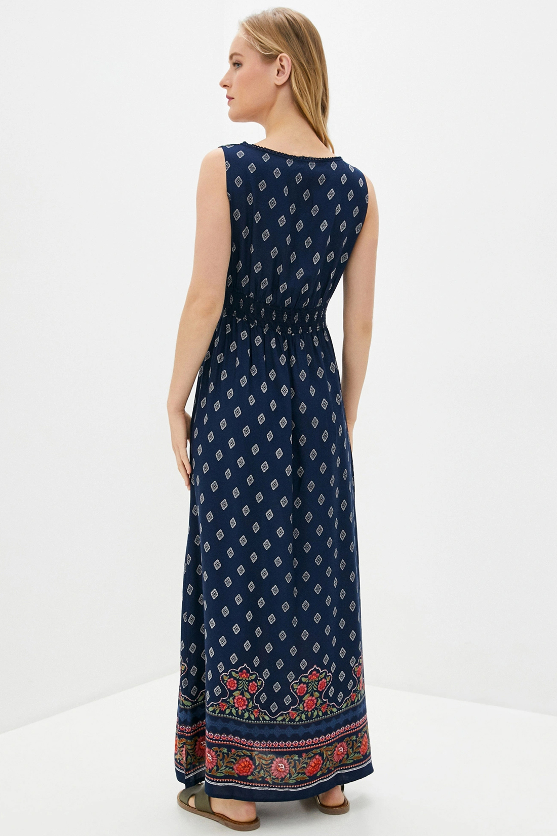 Платье (арт. baon B450100), размер XXL, цвет dark navy printed#синий Платье (арт. baon B450100) - фото 2