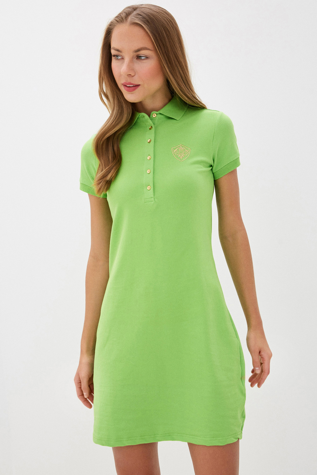 Платье-поло (арт. baon B450201), размер XL, цвет зеленый Платье-поло (арт. baon B450201) - фото 4