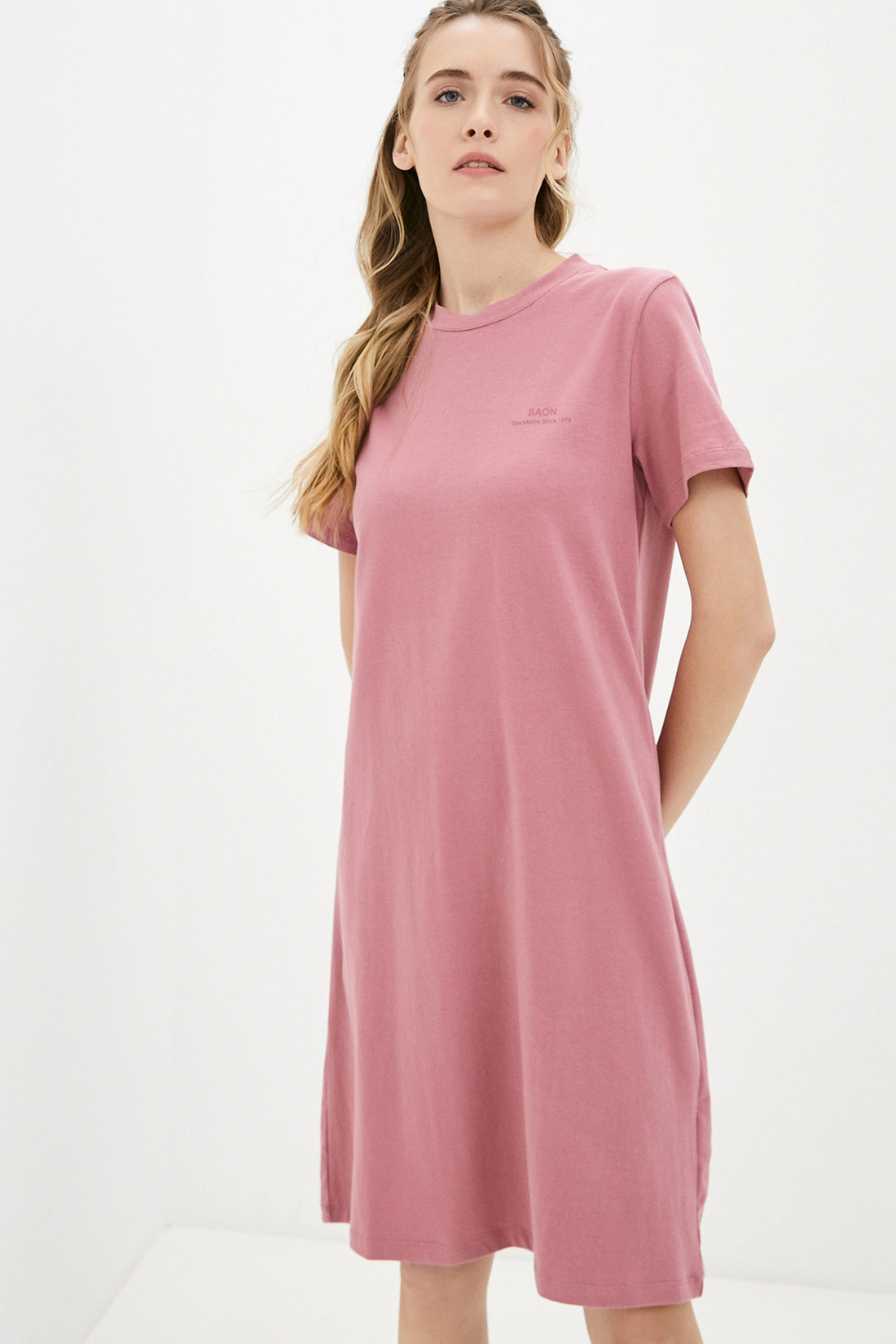 Платье (арт. baon B451033), размер XXL, цвет розовый Платье (арт. baon B451033) - фото 4