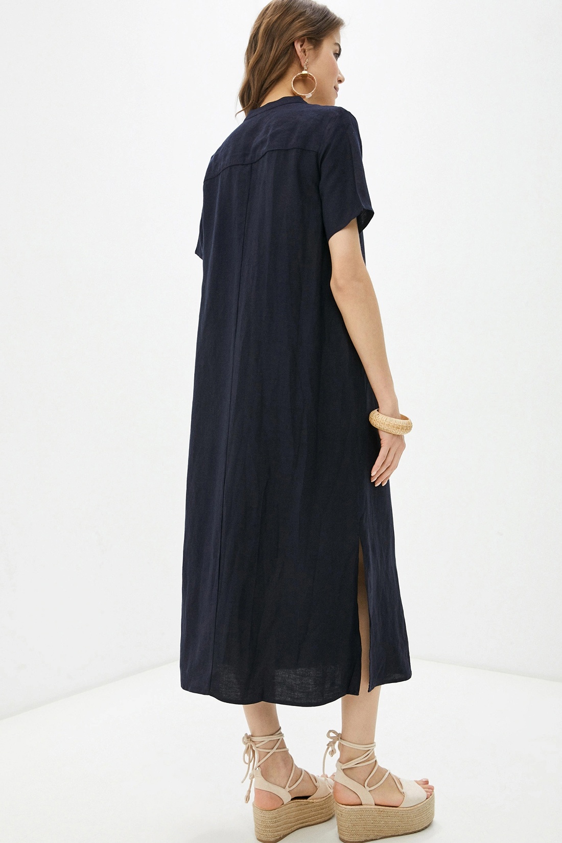 Платье (арт. baon B451039), размер XL, цвет синий Платье (арт. baon B451039) - фото 2