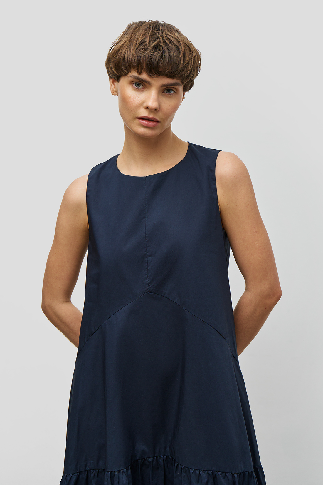 Платье (арт. baon B451097), размер XS, цвет синий Платье (арт. baon B451097) - фото 5