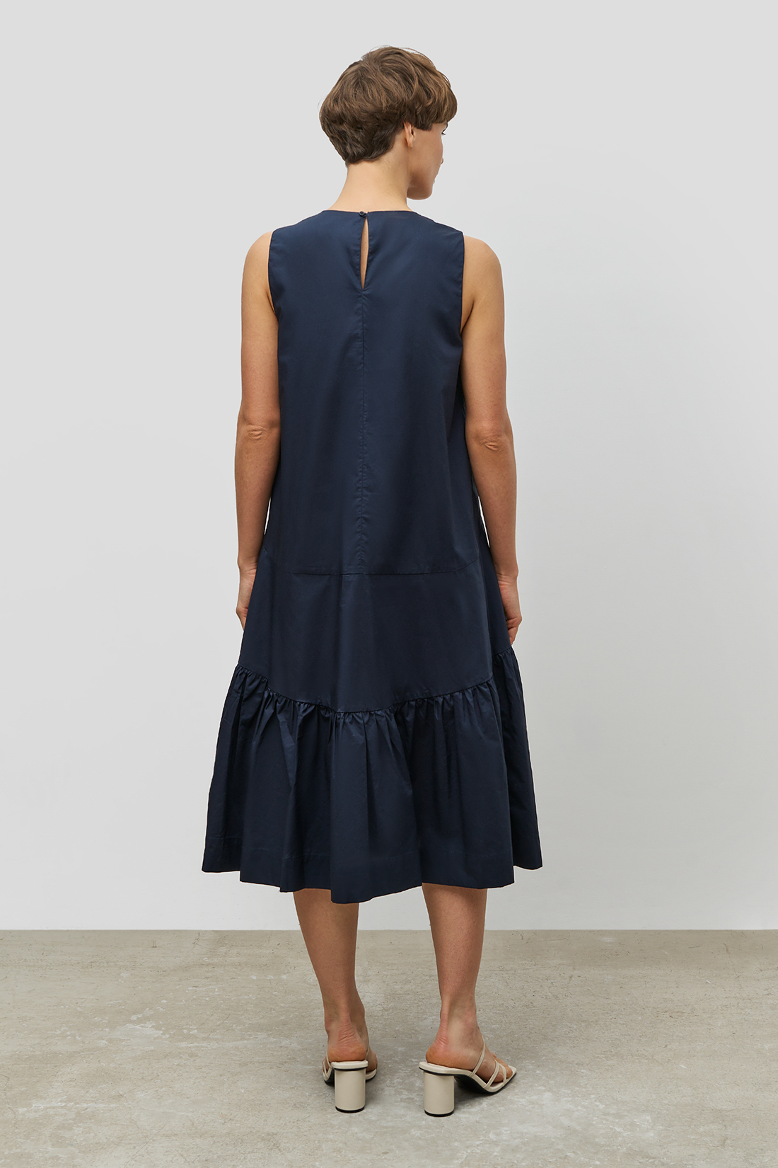 Платье (арт. baon B451097), размер XS, цвет синий Платье (арт. baon B451097) - фото 4