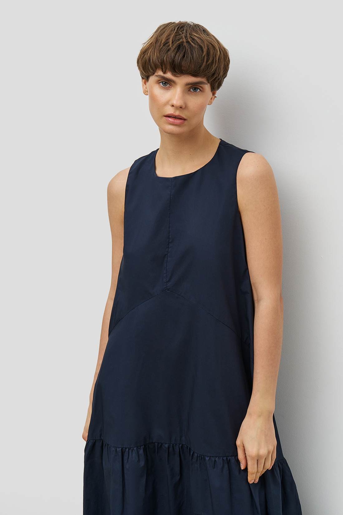 Платье (арт. baon B451097), размер XS, цвет синий Платье (арт. baon B451097) - фото 3