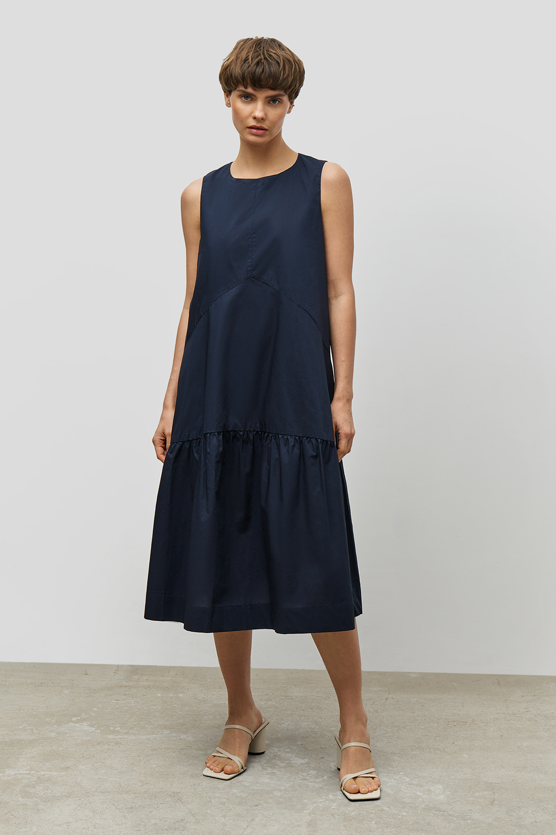 Платье (арт. baon B451097), размер XS, цвет синий Платье (арт. baon B451097) - фото 2