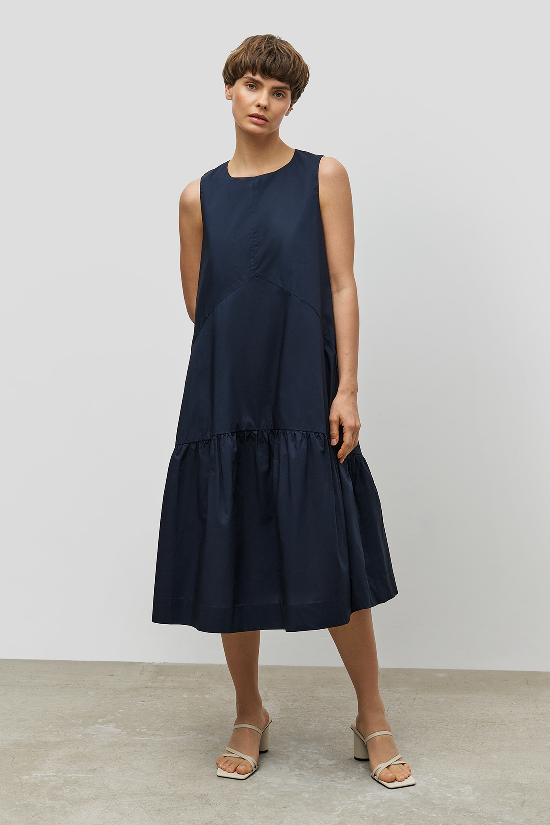 Платье (арт. baon B451097), размер XS, цвет синий Платье (арт. baon B451097) - фото 1
