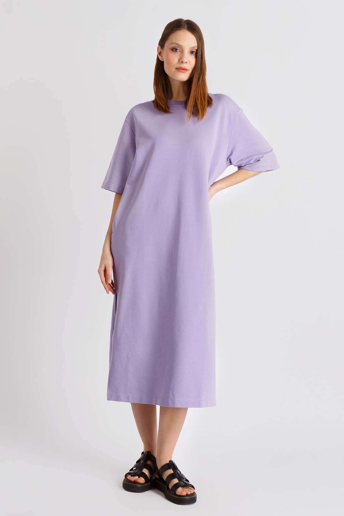 Платье (арт. baon B4522028), размер M, цвет фиолетовый Платье (арт. baon B4522028) - фото 1