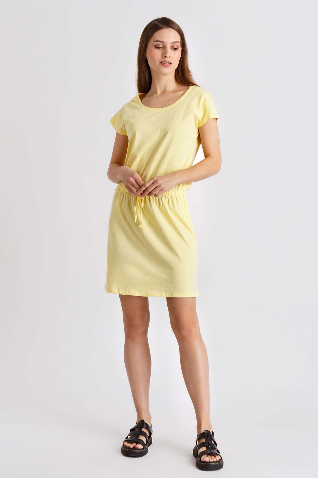 Платье (арт. baon B4522109), размер S, цвет желтый Платье (арт. baon B4522109) - фото 1