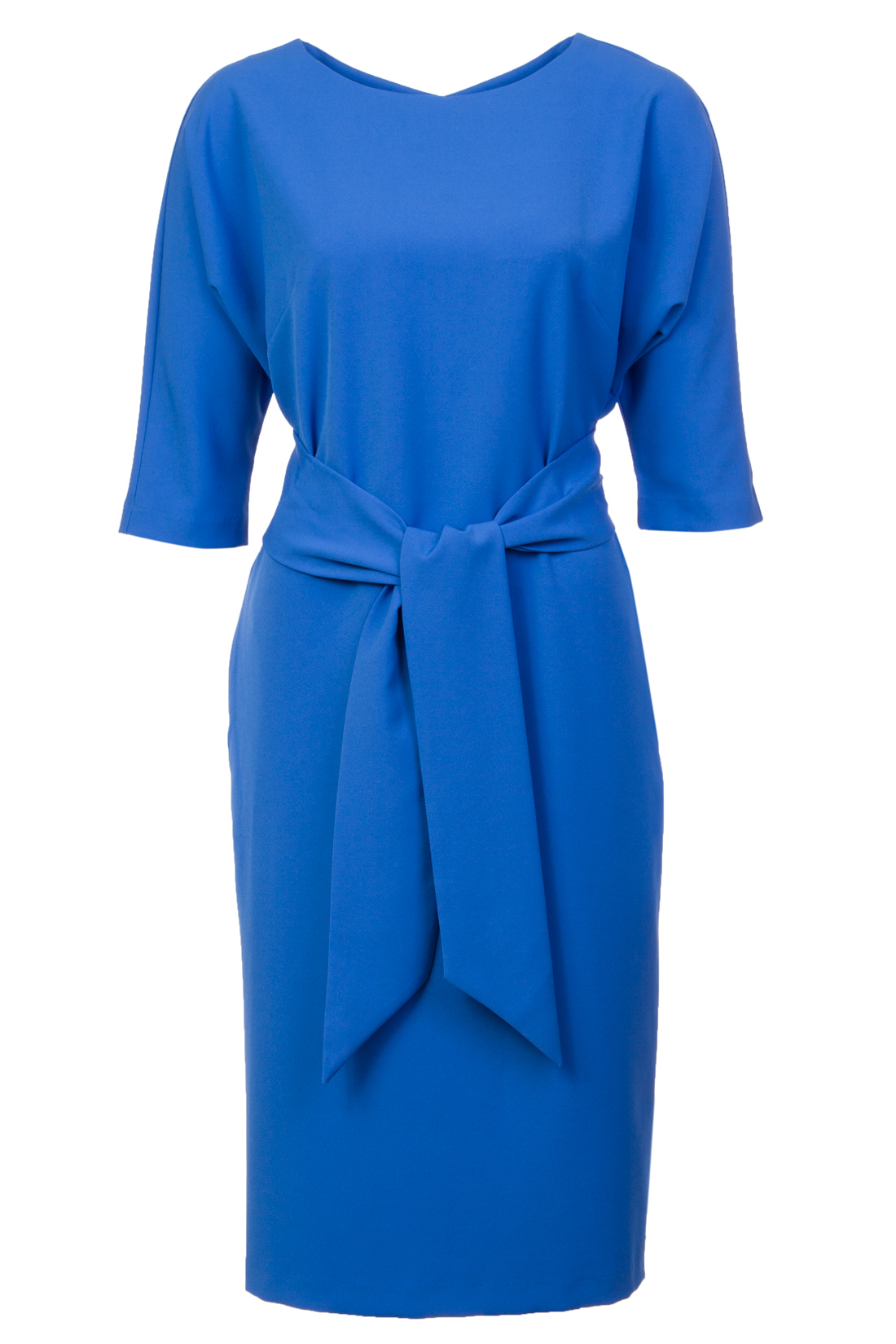 Платье с широким поясом (арт. baon B457024), размер XXL, цвет синий Платье с широким поясом (арт. baon B457024) - фото 4