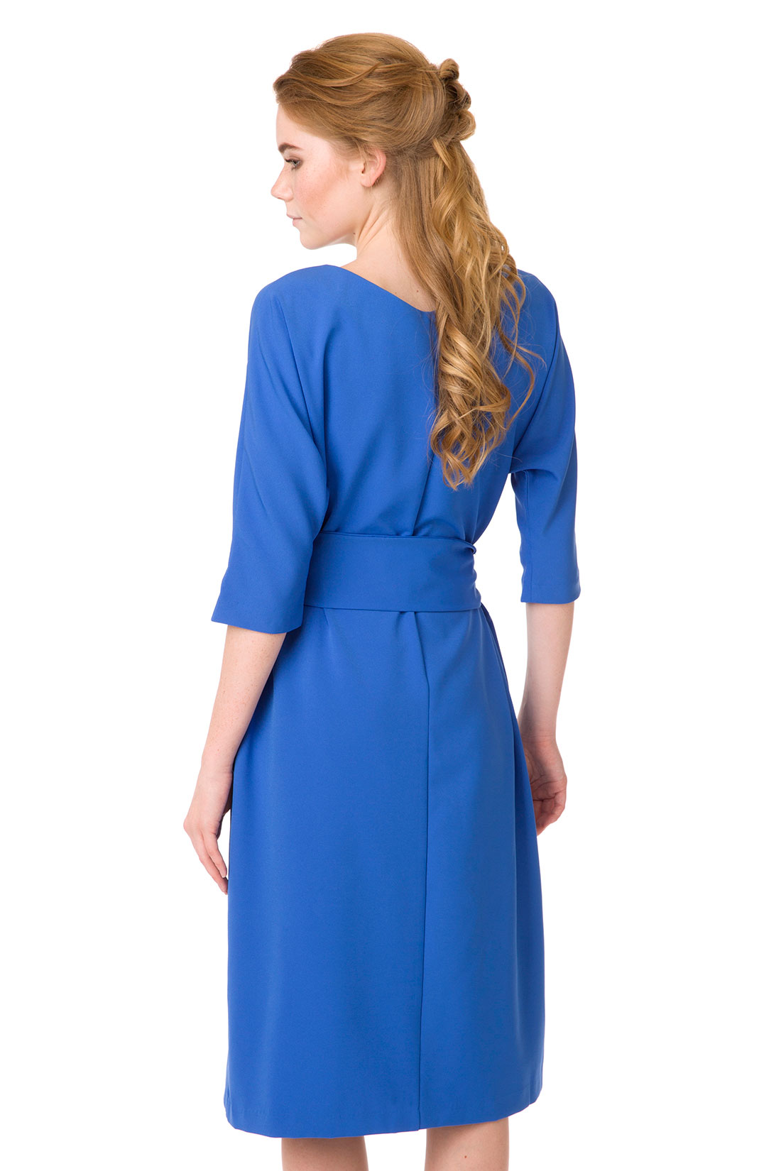 Платье с широким поясом (арт. baon B457024), размер XXL, цвет синий Платье с широким поясом (арт. baon B457024) - фото 2