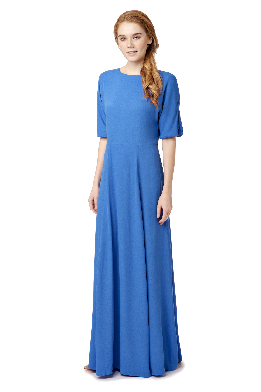 Платье с вырезом на спине (арт. baon B457025), размер S, цвет синий Платье с вырезом на спине (арт. baon B457025) - фото 1