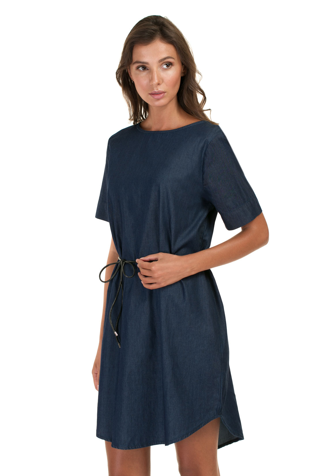 Платье из денима-шамбри (арт. baon B457027), размер XXL, цвет navy denim#синий Платье из денима-шамбри (арт. baon B457027) - фото 5