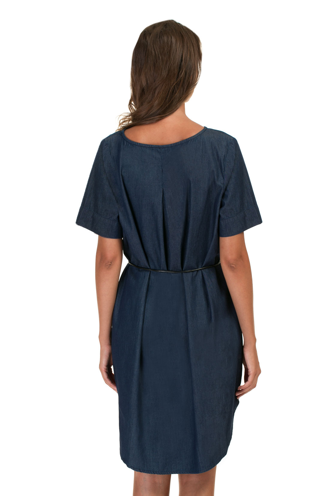 Платье из денима-шамбри (арт. baon B457027), размер XXL, цвет navy denim#синий Платье из денима-шамбри (арт. baon B457027) - фото 2